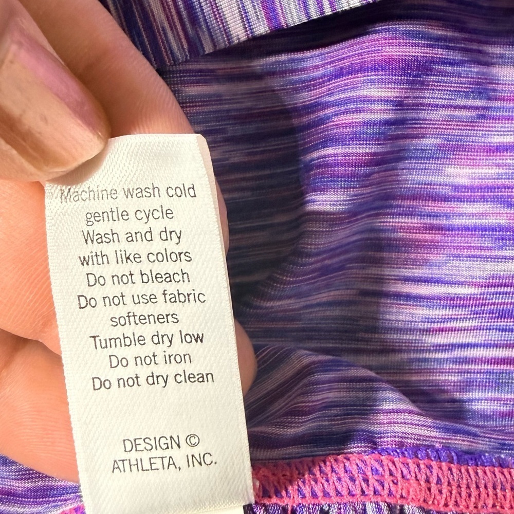 Athleta Women's Short Sleeve Tee in Purple and Pink - Picture 7 of 7